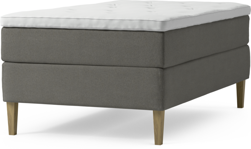 Delux Exclusive - Kontinentalsäng, enkelsäng 120 cm med bäddmadrass och sängben - Grå