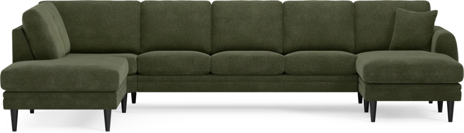 Eden - 3-sits soffa med divan vänster och schäslong höger - Grön