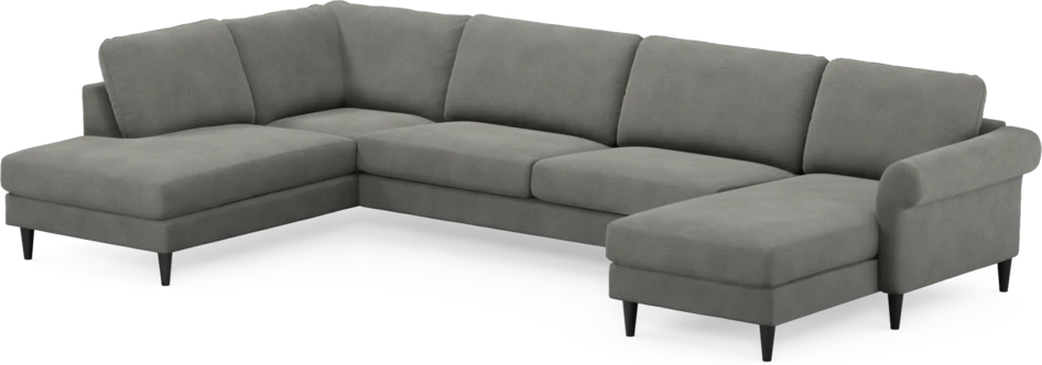 Bridge - 3-sits soffa med divan vänster och schäslong höger - Grå