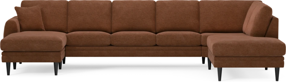 Eden - 3-sits soffa med schäslong vänster och divan höger - Orange