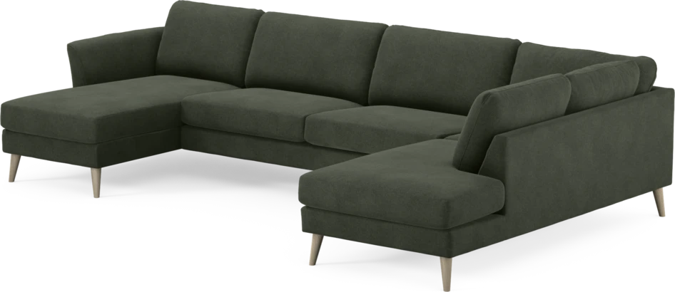 Bridge - 3-sits soffa med schäslong vänster och divan höger - Grön