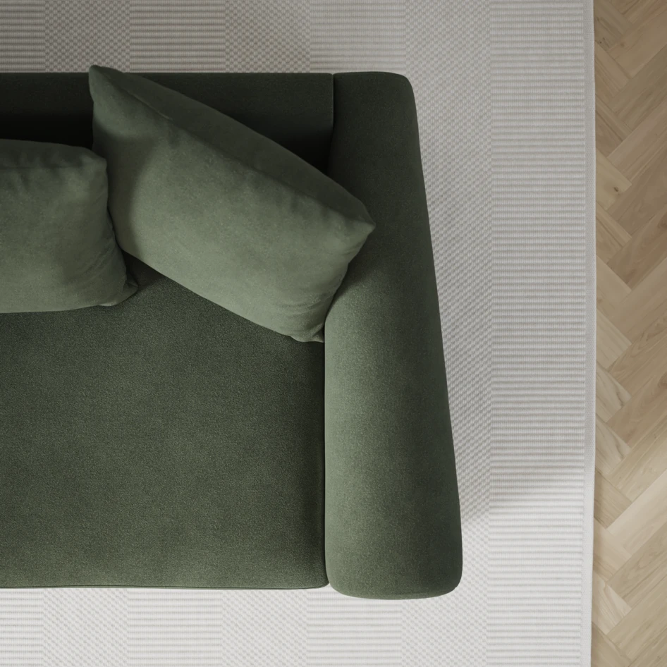 Town - 3-sits soffa med schäslong vänster - Grön