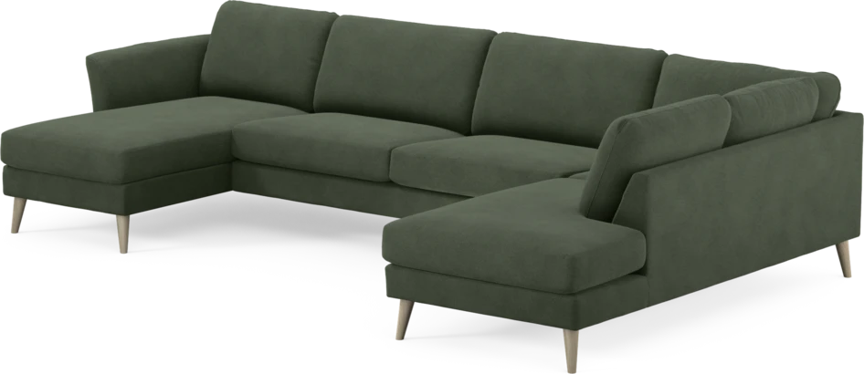 Bridge - 3-sits soffa med schäslong vänster och divan höger - Grön
