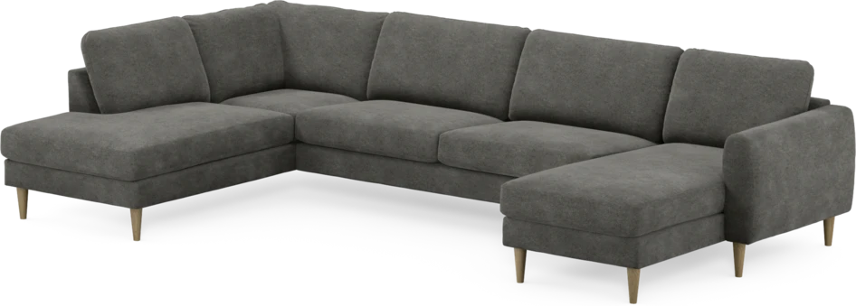 Bridge - 3-sits soffa med divan vänster och schäslong höger - Grå