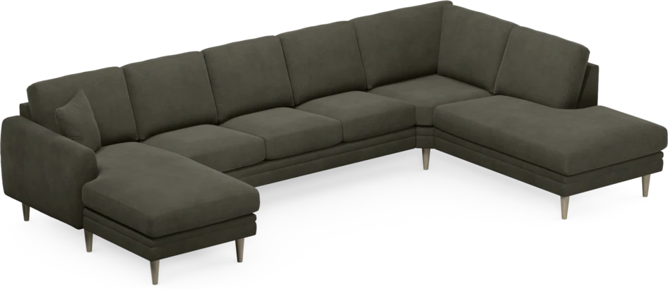 Eden - 3-sits soffa med schäslong vänster och divan höger - Grå