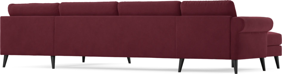Bridge - 3-sits soffa med schäslong vänster och divan höger - Röd