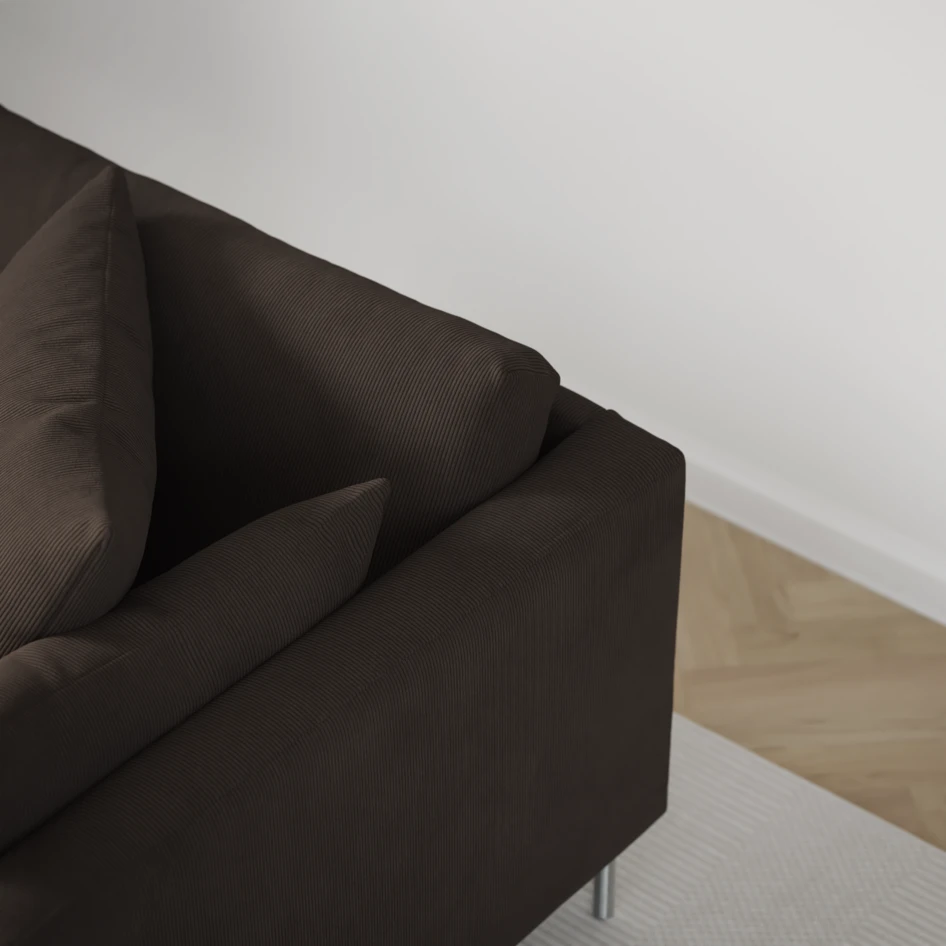 Harper - 3-sits soffa, hel dyna - Brun