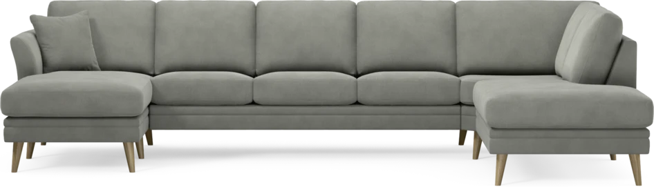 Eden - 3-sits soffa med schäslong vänster och divan höger - Grå