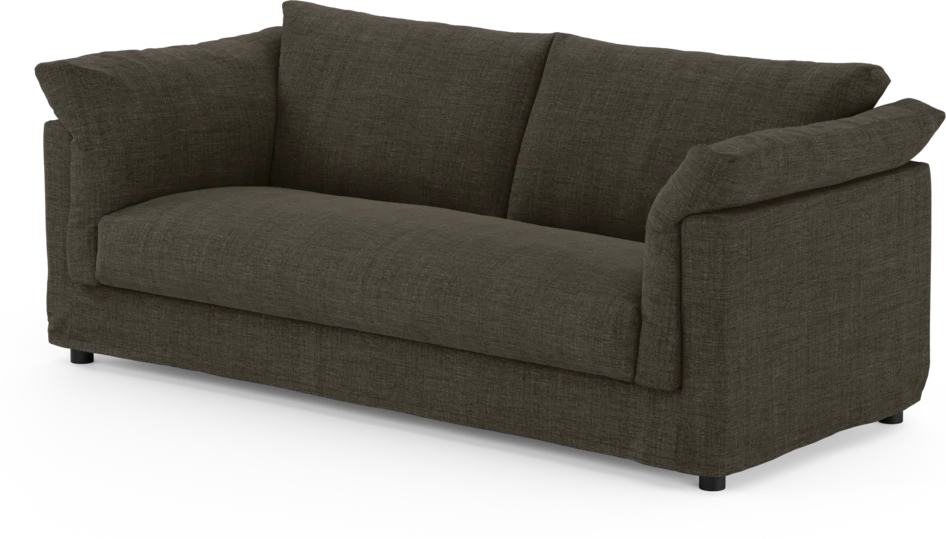 Cherrie - 2,5-sits soffa, hel dyna och kappa - Brun