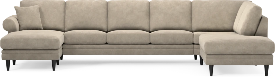 Eden - 3-sits soffa med schäslong vänster och divan höger - Beige
