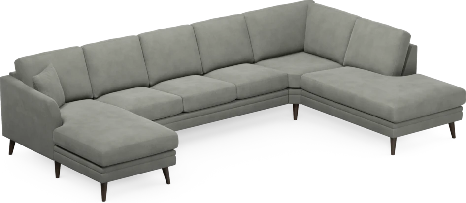 Eden - 3-sits soffa med schäslong vänster och divan höger - Grå