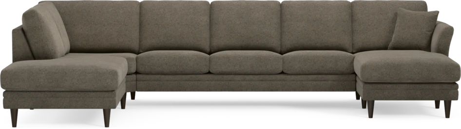 Eden - 3-sits soffa med divan vänster och schäslong höger - Brun