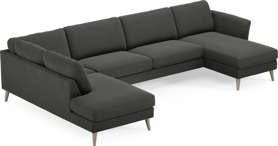 Bridge - 3-sits soffa med divan vänster och schäslong höger - Grå