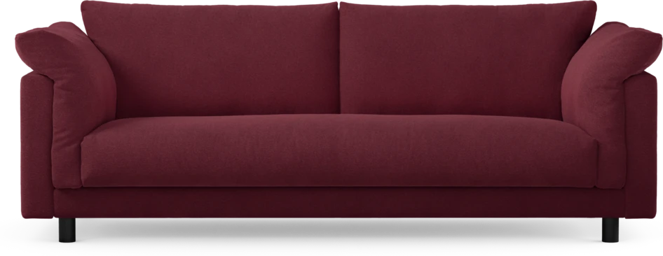 Cherrie - 3-sits soffa, hel dyna, fast klädsel - Röd
