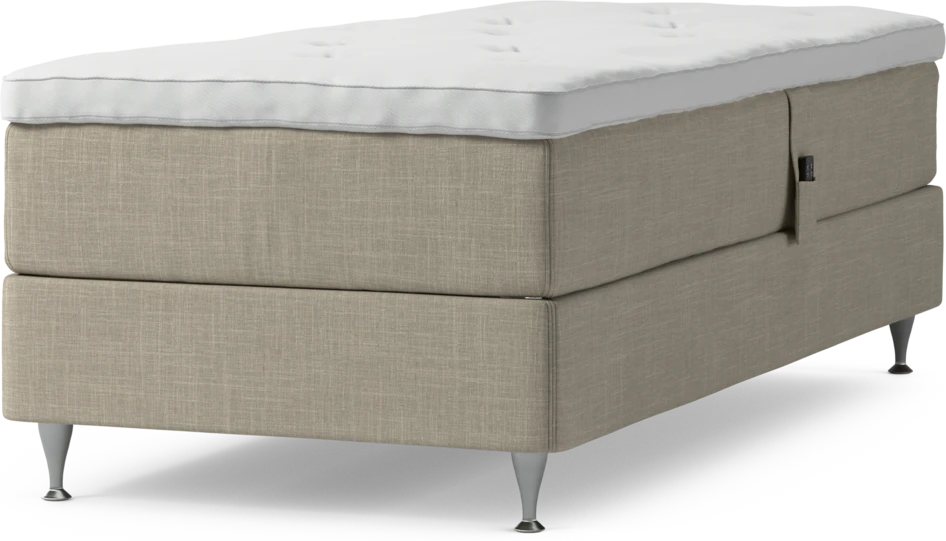 Delux Dream - Ställbar säng, enkelsäng med bäddmadrass och sängben - Beige
