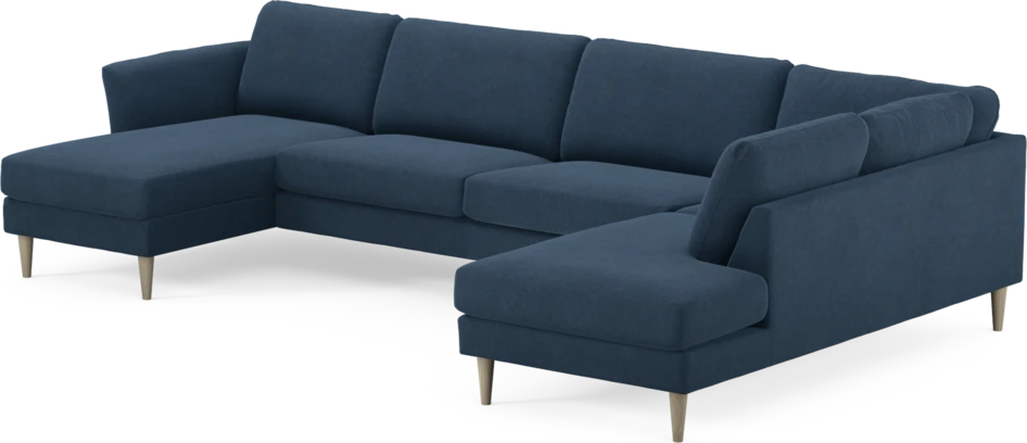 Bridge - 3-sits soffa med schäslong vänster och divan höger - Blå