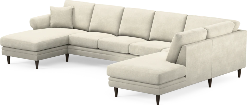 Eden - 3-sits soffa med schäslong vänster och divan höger - Vit