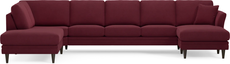 Eden - 3-sits soffa med divan vänster och schäslong höger - Röd