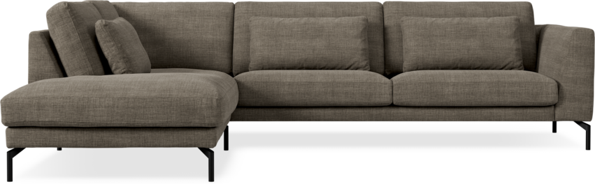 Willow - 3-sits soffa med divan vänster, fast klädsel - Brun