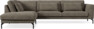 Willow - 3-sits soffa med divan vänster, fast klädsel - Brun