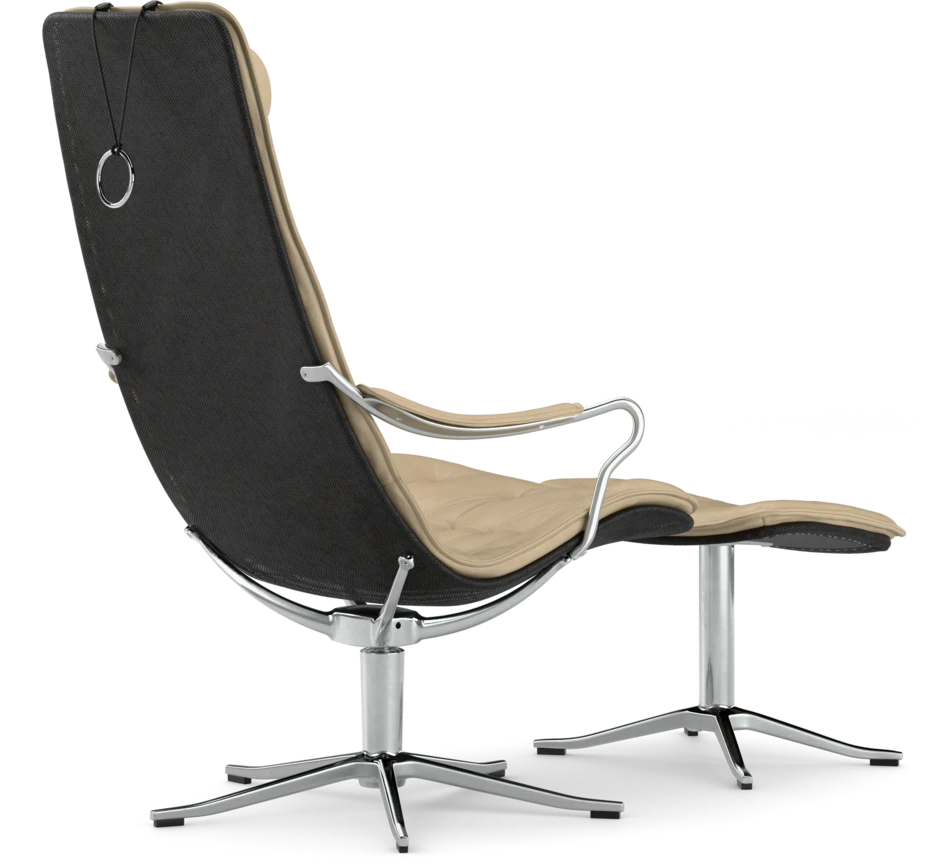 Moore - Fåtölj och fotpall - Beige