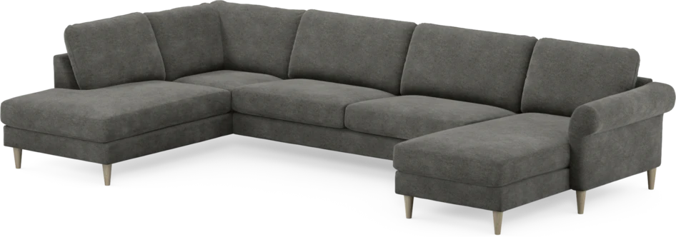 Bridge - 3-sits soffa med divan vänster och schäslong höger - Grå