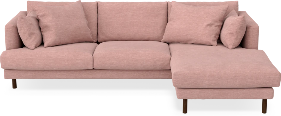 Harper - 4-sits med schäslong höger  - Rosa