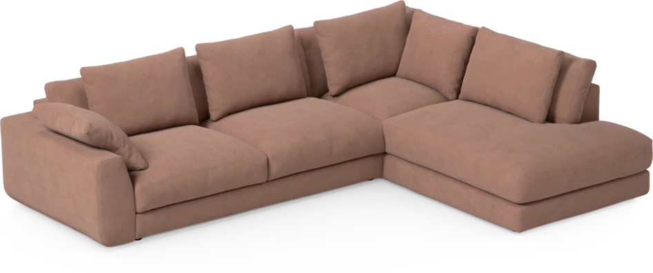 Amie - 3-sits med divan höger - Rosa
