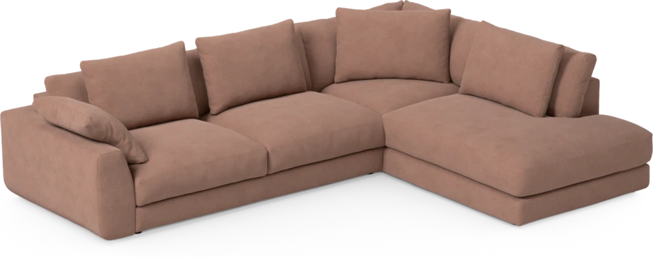 Amie - 3-sits med divan höger - Rosa