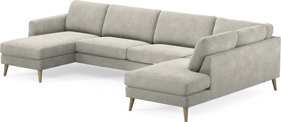 Bridge - 3-sits soffa med schäslong vänster och divan höger - Grå