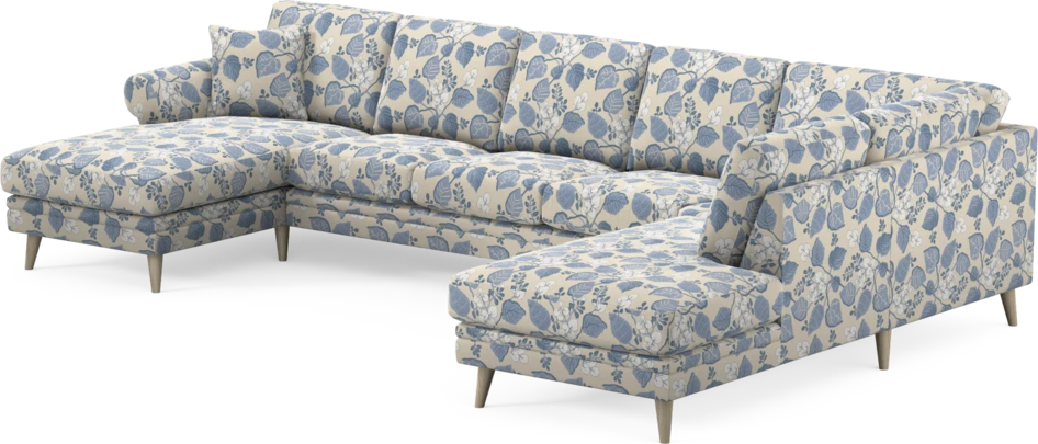 Eden - 3-sits soffa med schäslong vänster och divan höger - Flerfärgad
