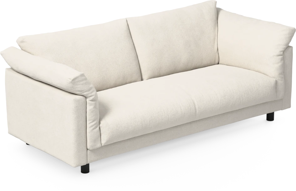 Cherrie - 2,5-sits soffa, hel dyna, fast klädsel - Vit