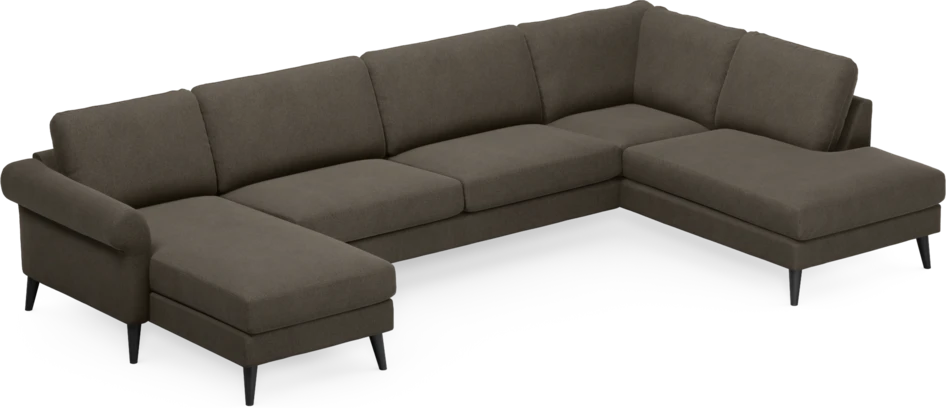Bridge - 3-sits soffa med schäslong vänster och divan höger - Brun