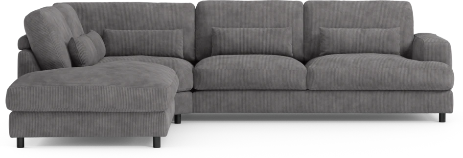 Noma - 3-sits soffa med divan vänster - Grå