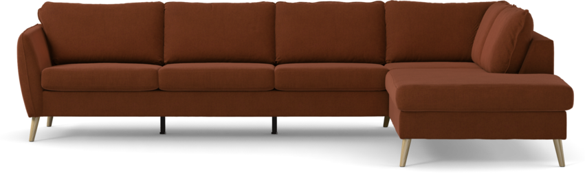County - 3-sits soffa med divan höger - Röd