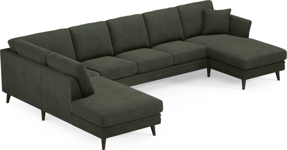 Eden - 3-sits soffa med divan vänster och schäslong höger - Grön
