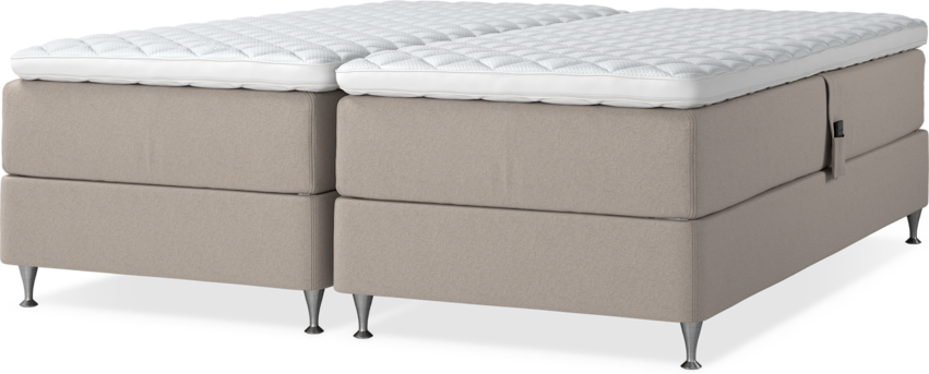 Delux Dream - Ställbar säng, dubbelsäng med bäddmadrass - Beige