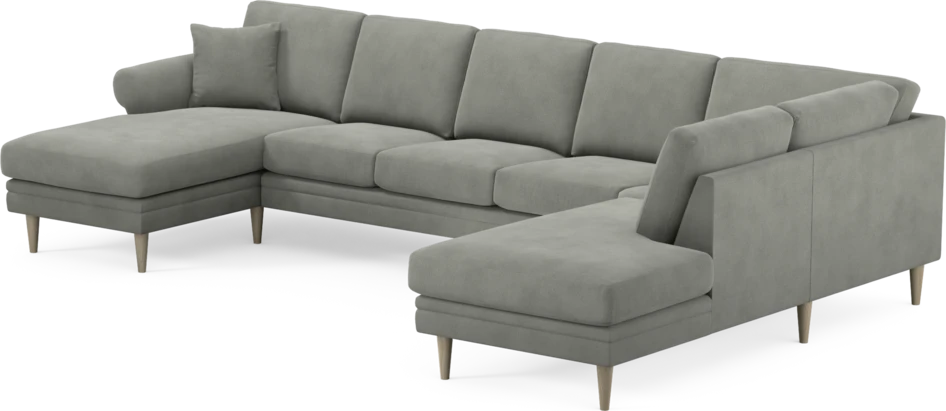 Eden - 3-sits soffa med schäslong vänster och divan höger - Grå