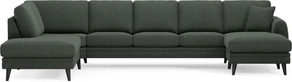 Eden - 3-sits soffa med divan vänster och schäslong höger - Grön