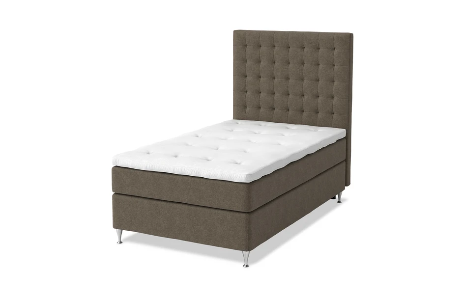 Sleep Delux - Kontinentalsäng, enkelsäng med bäddmadrass Sleep Delux vit - Brun