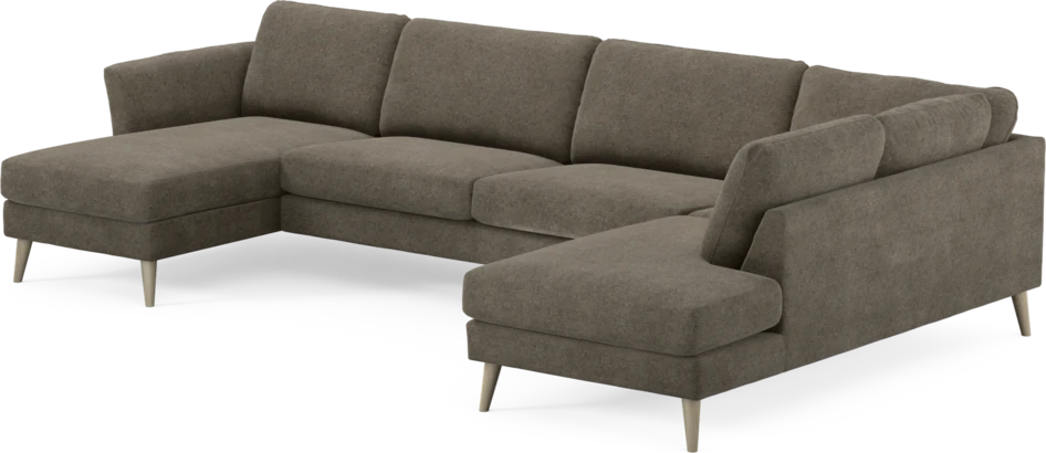 Bridge - 3-sits soffa med schäslong vänster och divan höger - Brun