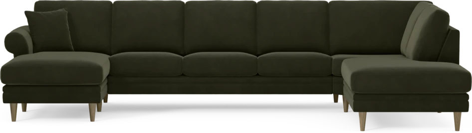 Eden - 3-sits soffa med schäslong vänster och divan höger - Grön