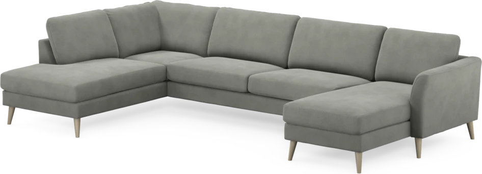 Bridge - 3-sits soffa med divan vänster och schäslong höger - Grå