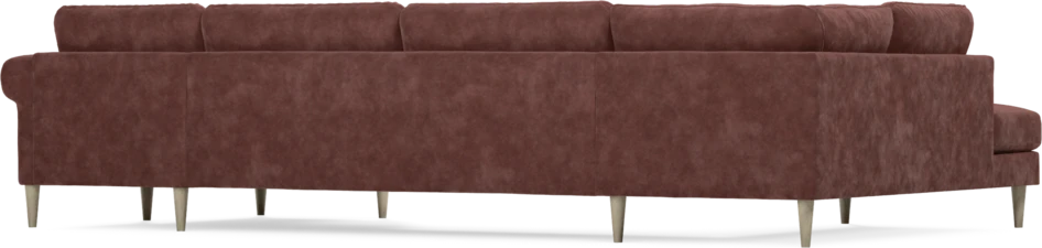Bridge - 3-sits soffa med divan vänster och schäslong höger - Röd