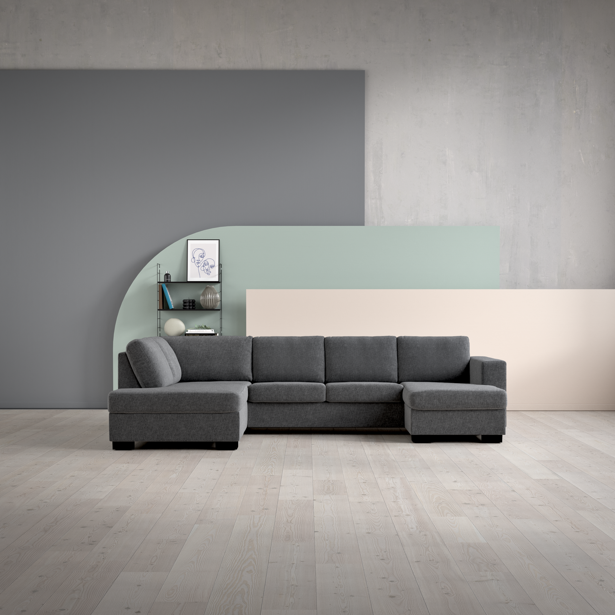 Nevada, 3-sits soffa med divan vänster och schäslong höger