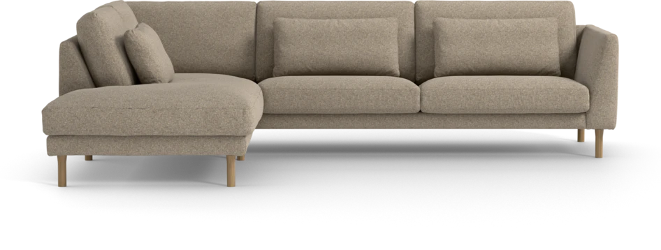 Willow - 3-sits soffa med divan vänster, fast klädsel - Beige