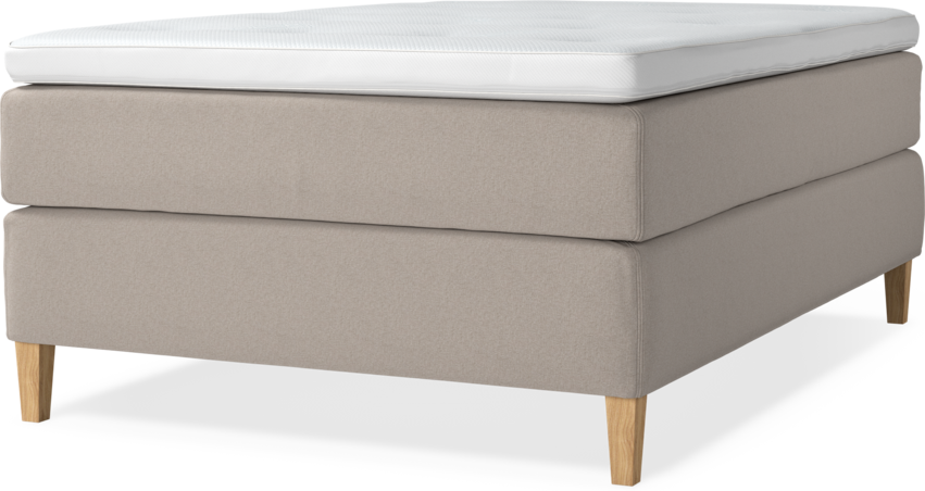 Delux Exclusive - Kontinentalsäng, enkelsäng 140 cm med bäddmadrass - Beige