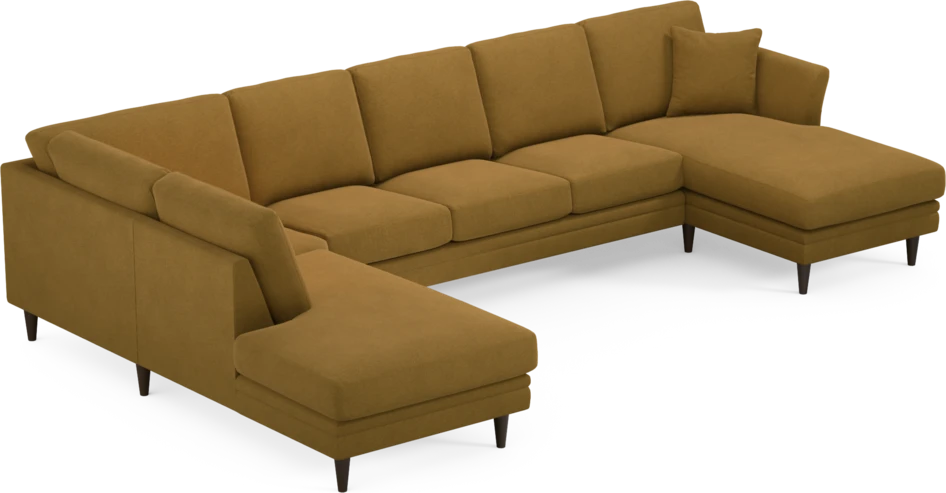 Eden - 3-sits soffa med divan vänster och schäslong höger - Gul