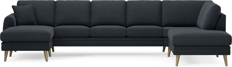 Eden - 3-sits soffa med schäslong vänster och divan höger - Blå