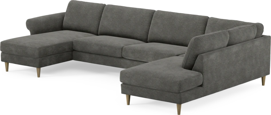 Bridge - 3-sits soffa med schäslong vänster och divan höger - Grå